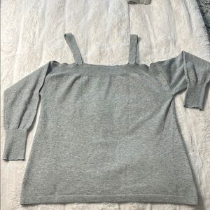 Gray Off-the-Shoulder Sweater by Red